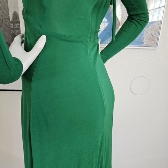 Proenza Schouler Drawstring Keyhole Matte Cutout Green Jersey Maxi Dress - Picture 11 of 16